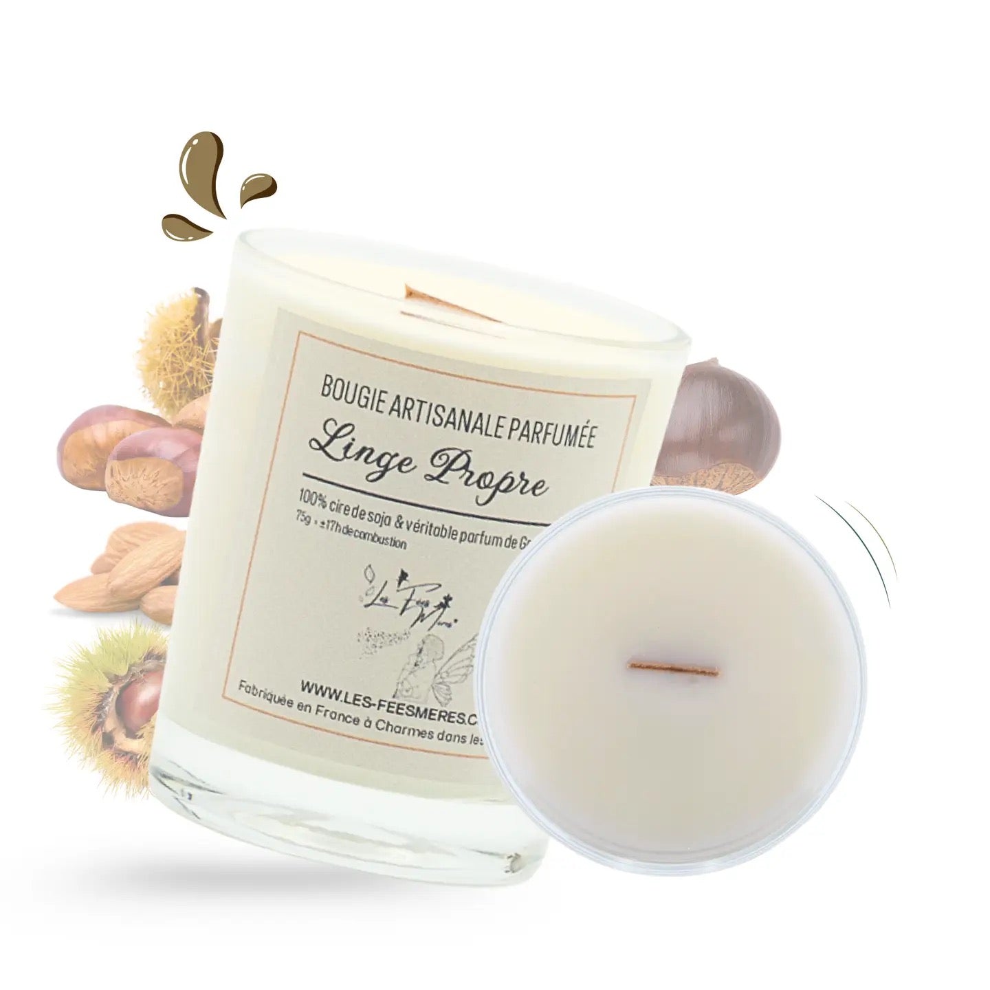 Petite bougie parfumée châtaigne grillée