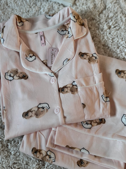 Pyjama Teddy bear - Rose
