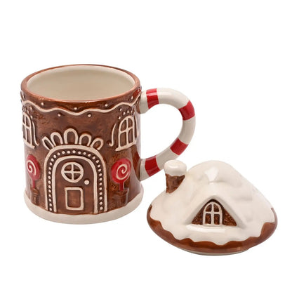 Mug en céramique Maison de pain d'épices foncée