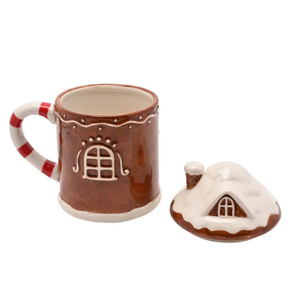 Mug en céramique Maison de pain d'épices foncée
